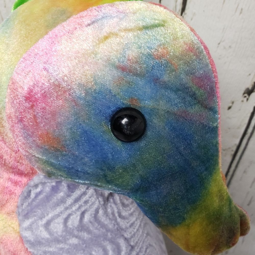 Build-A-Bear Splish Splash Seahorse Tie-Dye Rainbow Plush Soft BAB under the sea - Picture 3 of 13